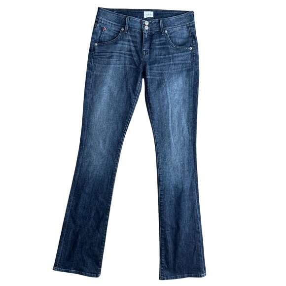 Hudson Womens Beth Baby Bootcut Jeans 27 Medium Wash Whiskered Stretch Denim - Picture 7 of 8